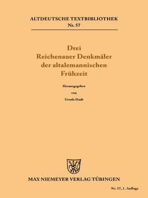 cover image of Drei Reichenauer Denkmäler der altalemannischen Frühzeit